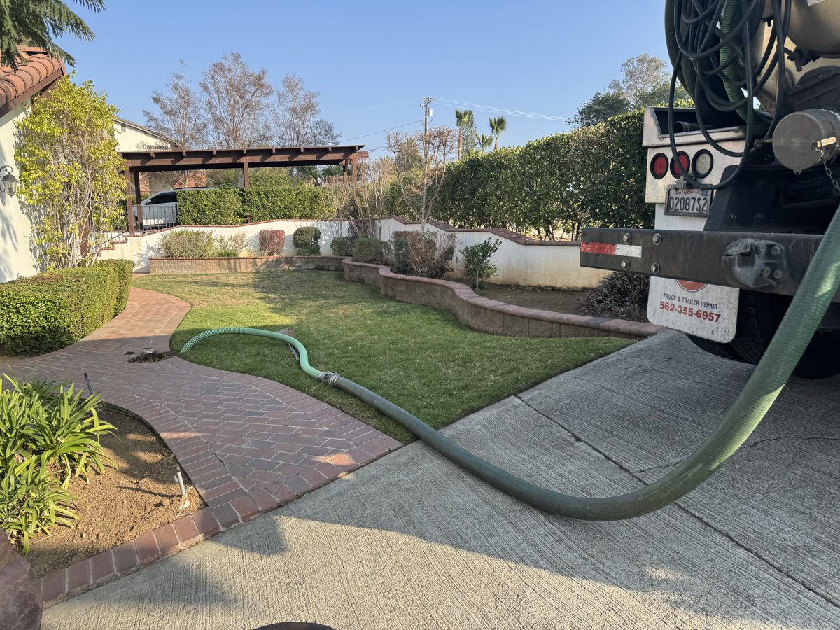 Pump-truck service at a local home